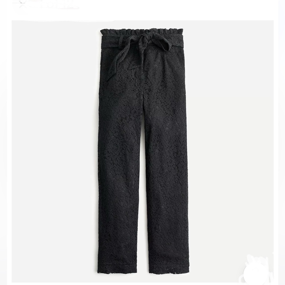 J. Crew Lace paperbag tie black pants